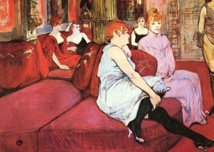 Due prostitute dipinte in un celebre quadro di Toulouse Leautrec