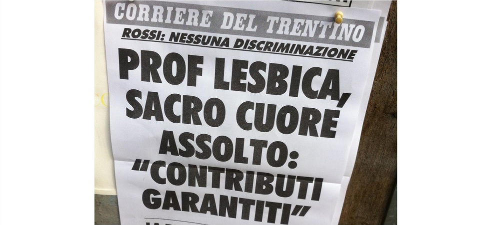 Ennesima bufala omofobia – Prof lesbica, Sacro Cuore assolto 1